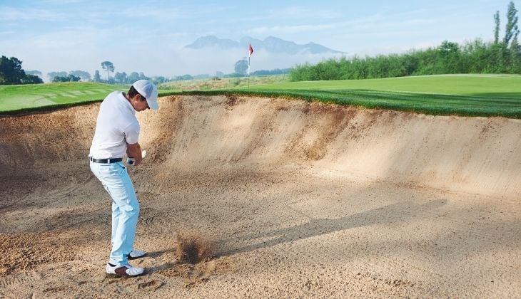 write a blog about How to hit a high, soft bunker shot