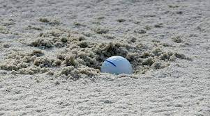 write a blog about How to play from a plugged lie in the bunker