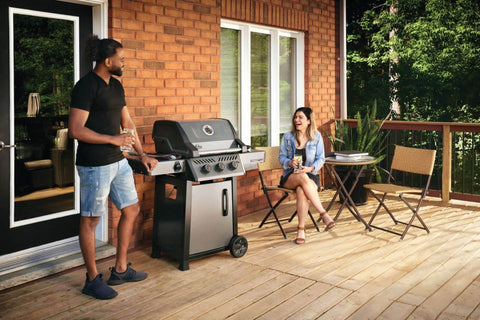 3 burner bbq in use