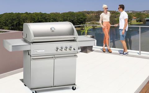 4 burner gas bbq outside