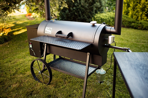 pellet smoker on grass