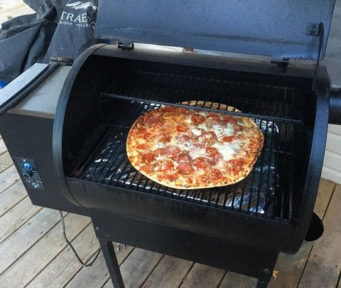 pizza in smoker