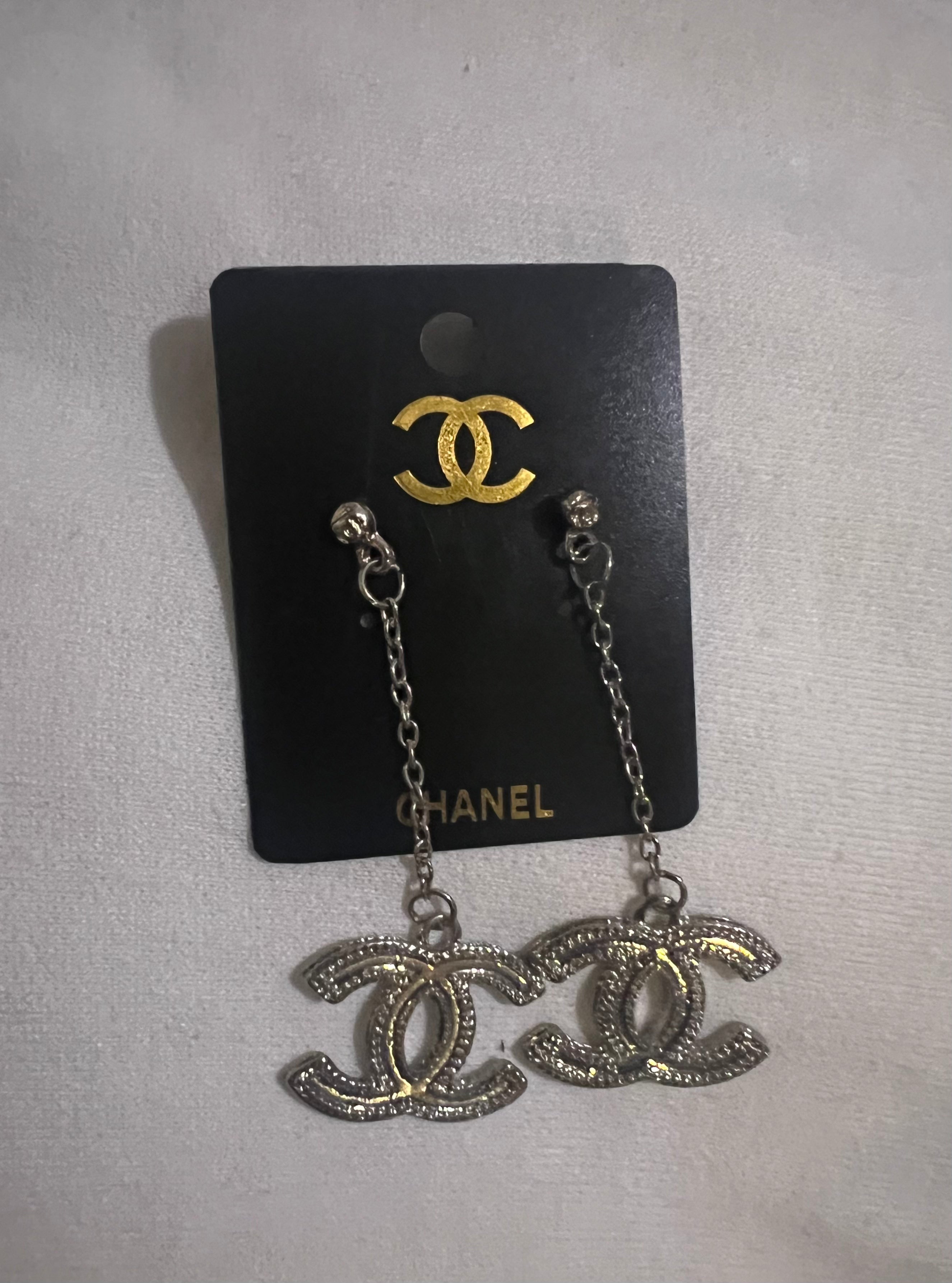 Large CC Chain Earrings