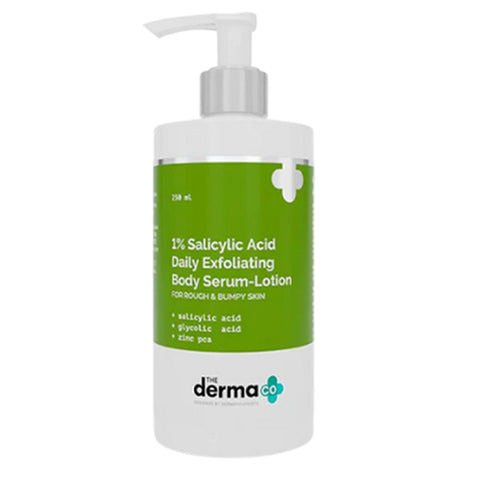 The Derma Co. 1% Salicylic Acid Daily Exfoliating Body Serum-Lotion.