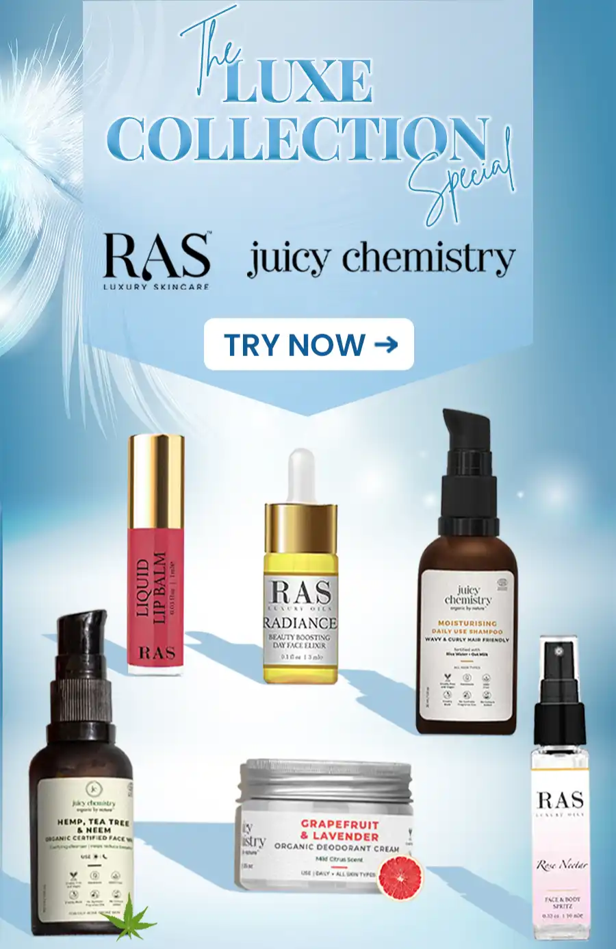 the luxe collection with ras luxury oils and Juicy chemistry