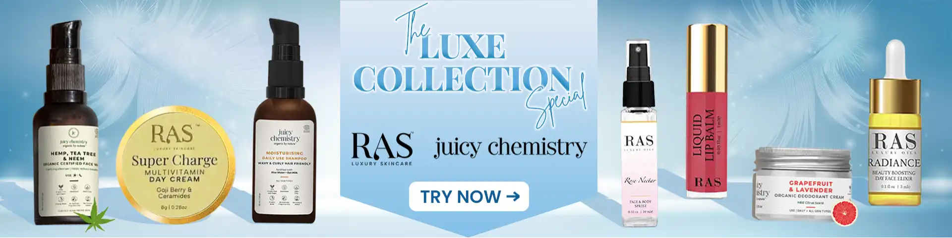 the luxe collection with ras luxury oils and Juicy chemistry