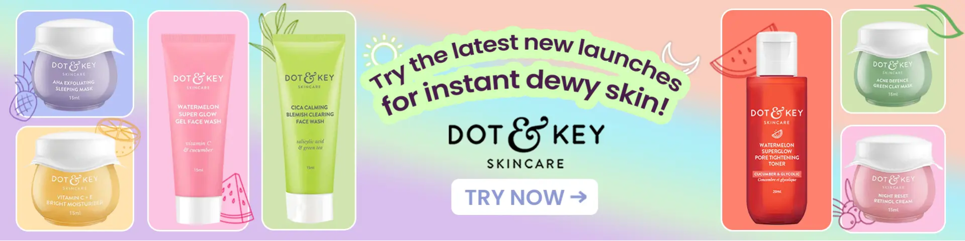 dot and key products for dry and oily skins