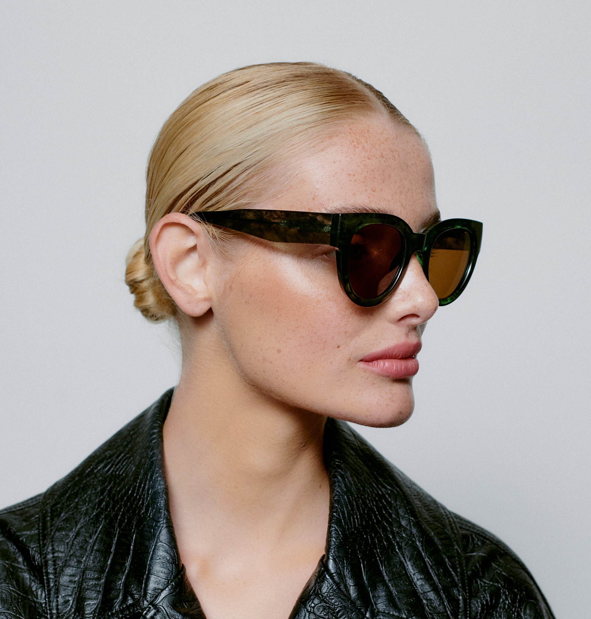 A.Kjaerbede Halo square festival sunglasses in green marble transparent -  ShopStyle