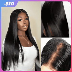 FABA Pre-Style Straight Wigs Part Max 9x6 Pre-Bleached Black Color Bye Bye Knots Glueless Wig Natural Hairline Wig - fabawigs