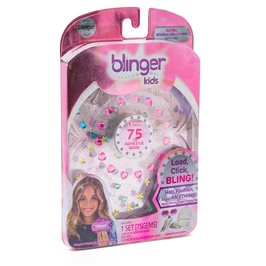 Blinger Glimmer Collection Refill Pack | Slumber Party | 12 Discs – 180 Gems | Bling in Brush Out | Works Hair Styling Tool (Multicolored)