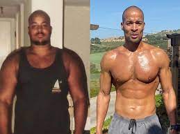 David goggins before and after losing weight (before 300 pouns and after 185)