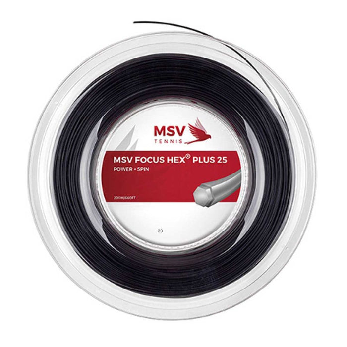 MSV Focus Hex Plus 25 Tennis String Reel 1.30MM - Black – Noah Sports