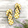 Yellow & White Flip Flops