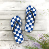 Blue & White Flip Flops