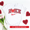 NKE Sports Heart, Valentine, Valentine's Day DTF or Sublimation Transfer, Ready to Press