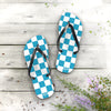 Turquoise & White Flip Flops