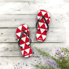 Red & White Flip Flops