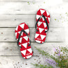 Red & White Flip Flops