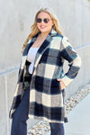 Plaid Button Up Lapel Collar Coat