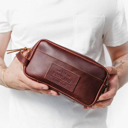 All Color: Cognac | handmade leather dopp kit