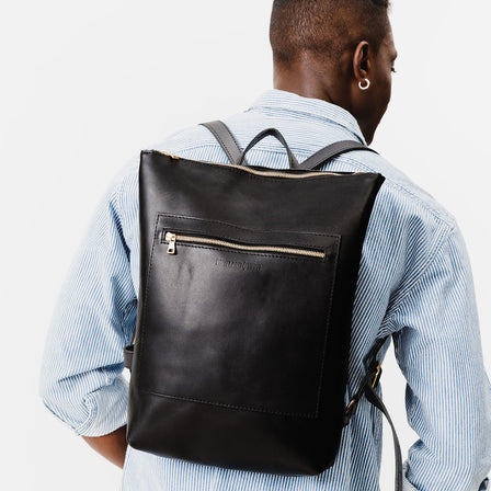 All Color: Black | handmade leather backpack