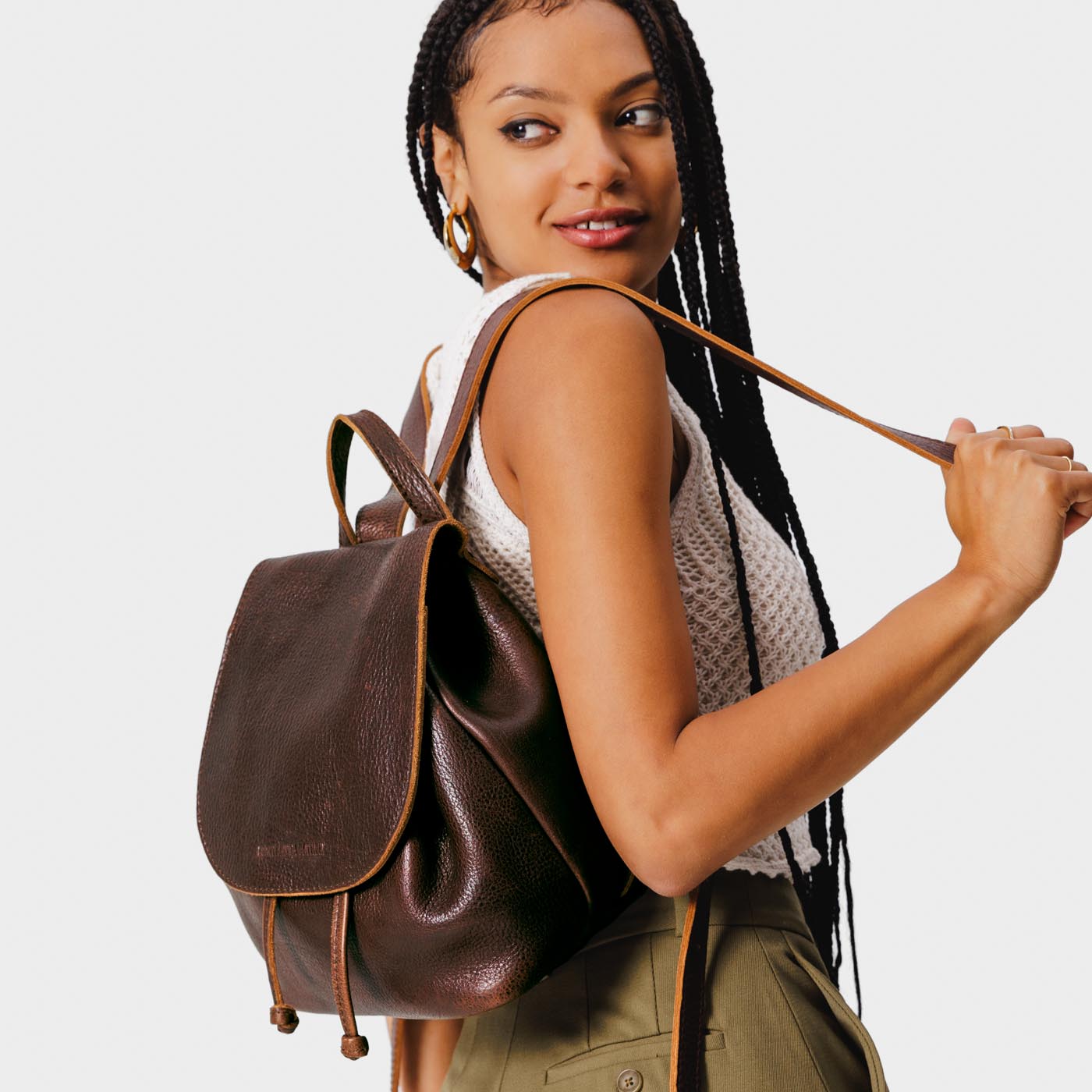 Black - Agnes Vegan Backpack | Small Ladies Black Rucksack