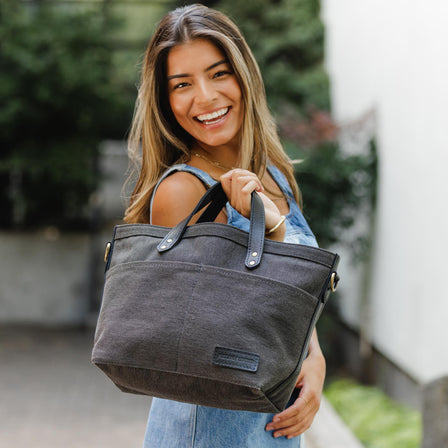 Grey Canvas Tote Bag