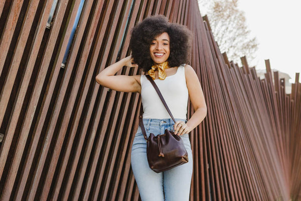 leather bucket bag