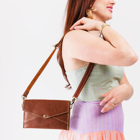 All Color: Nutmeg | handmade leather clutch wallet purse