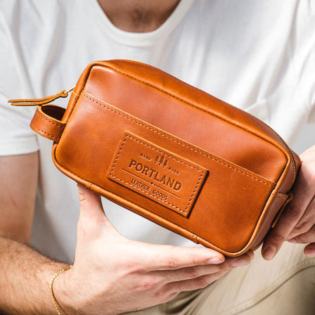 All Color: Honey | handmade leather dopp kit