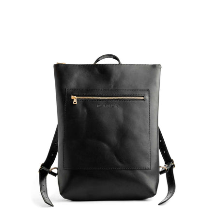 All Color: Black | Rectangular slim leather backpack