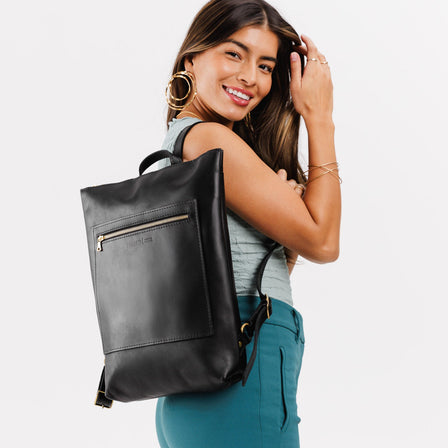 All Color: Black | handmade leather backpack