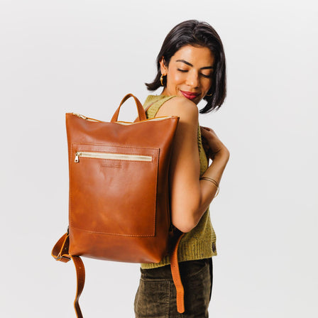 All Color: Honey | handmade leather backpack