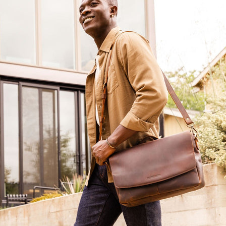 Portland Leather Modern Messenger Bag, Coldbrew