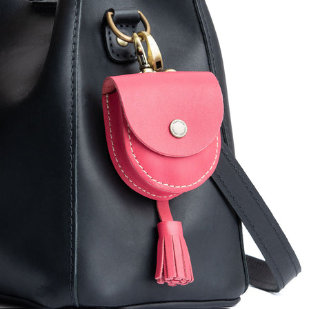 All Color: Tulip | U shaped pouch with snap closure, lobster clasp and fringed tassel