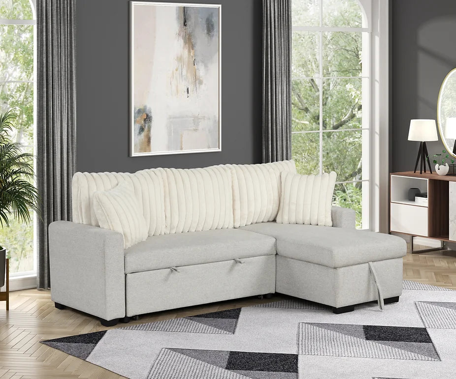 S8670 Nori Beige Sectional with Pullout Bed