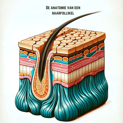 De anatomie van een haarfollikel.