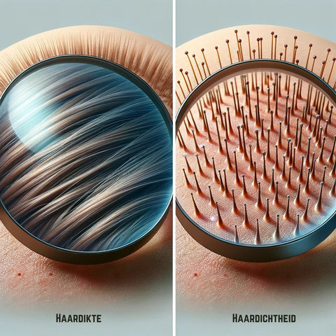 Een illustratie van haardikte en haardichtheid