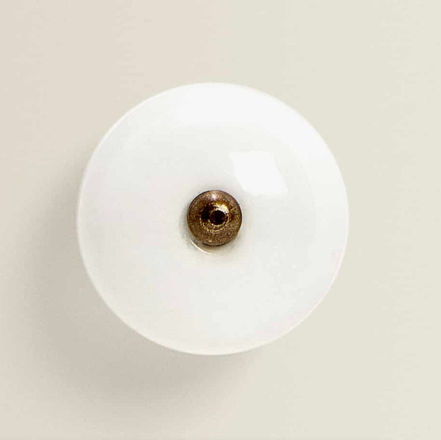 Ceramic Rounded Cream Flower Knob with a Antique Aged Metal Center and –  Purdy Hardware