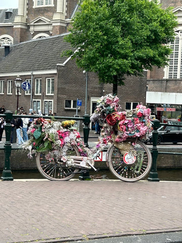 Bicycle decorated with flowers