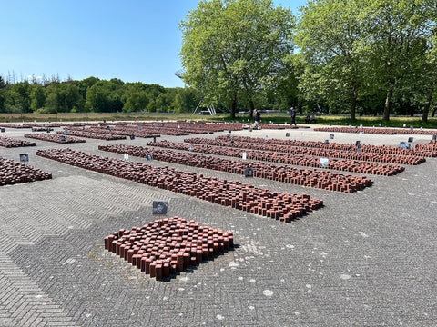 Stone tribute at Nazi Transit Camp, Westerbork, Drenthe, The Netherlands