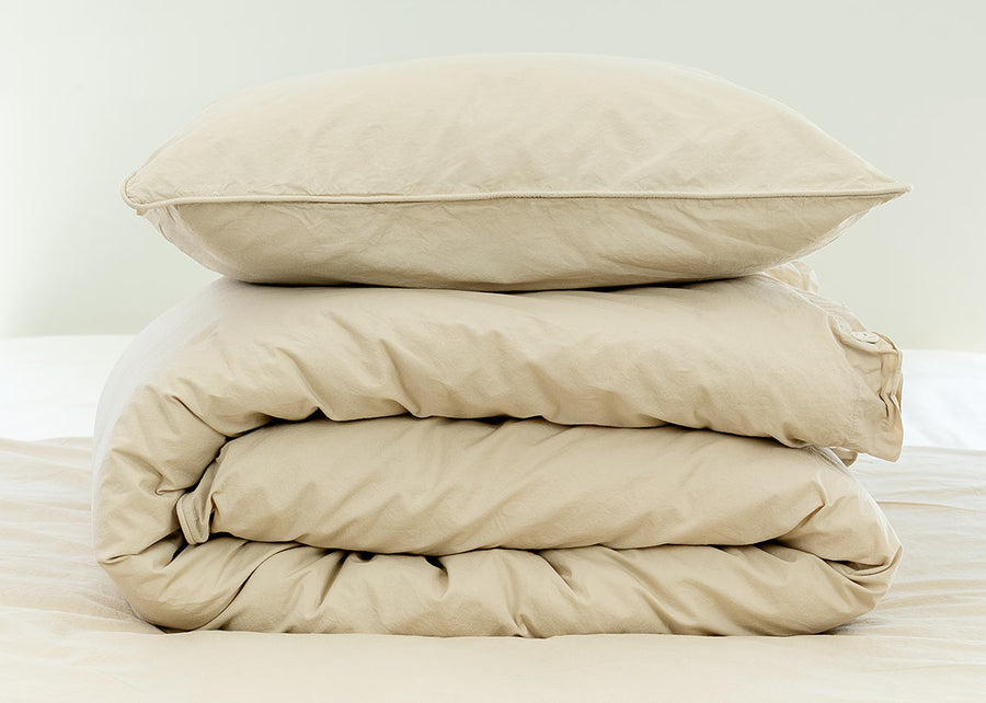 Beige Organic Cotton duvet cover set from THON.