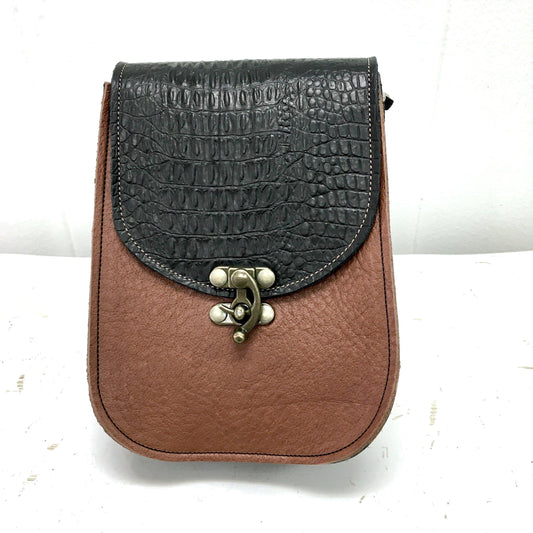 Brown Leather Convertible Flap Crossbody Belt Bag Retro Handbags