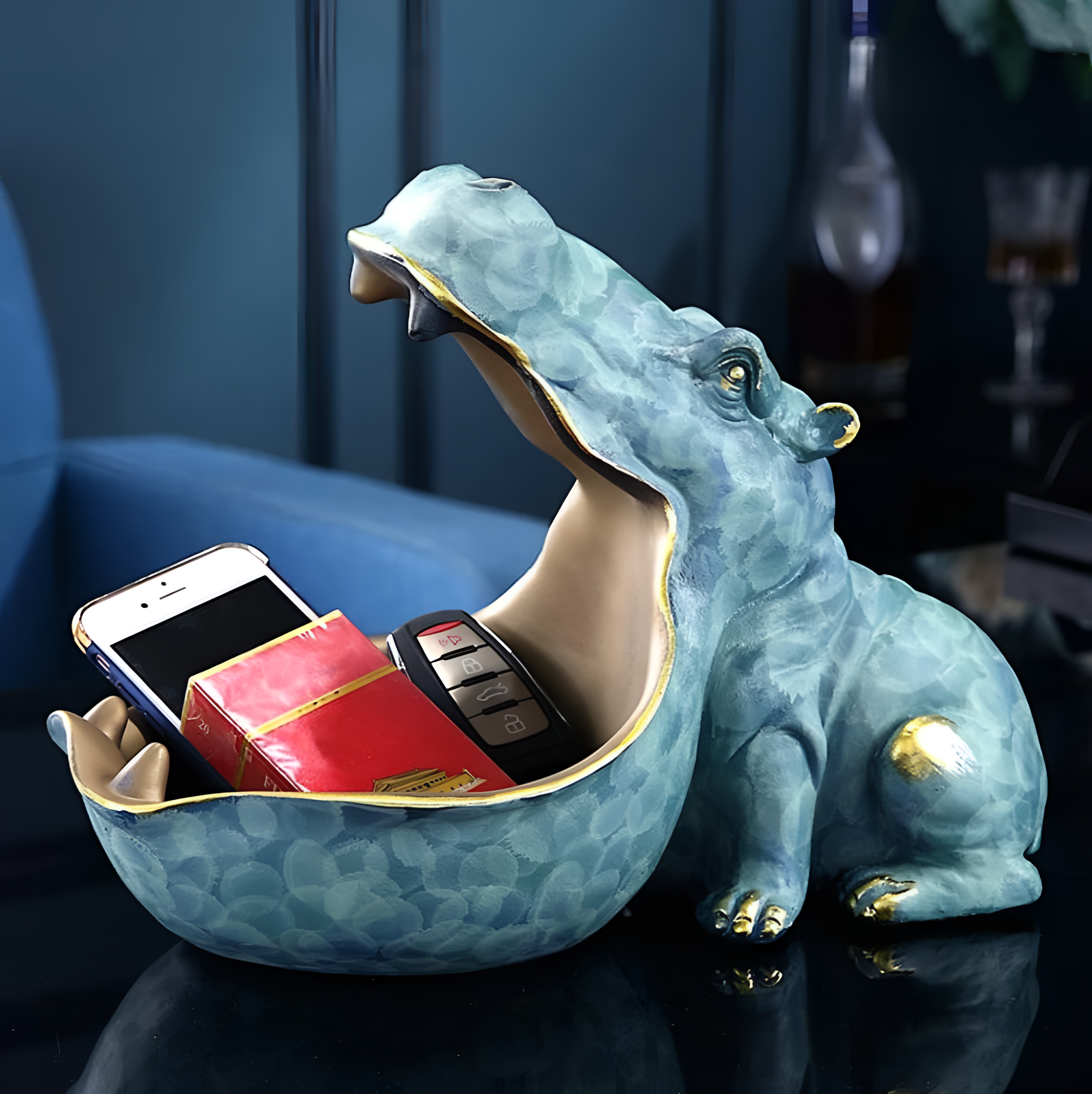 Decorative Hippo Storage Figurine Decor
