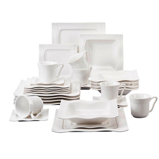Series Blance 60-Piece Porcelain Dinner Set CupsSaucersDinner Soup