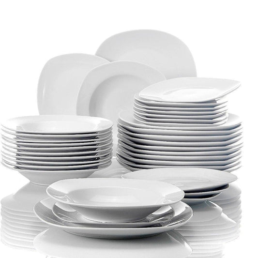 MALACASA Aviva Porcelain China Dinnerware Set - Service for 12