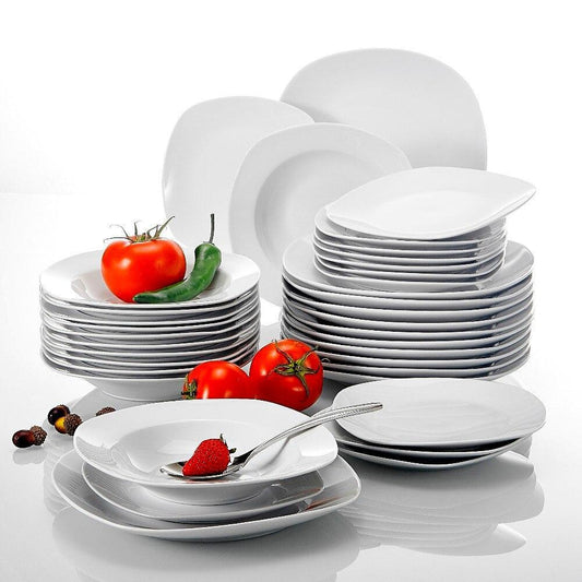 MALACASA Aviva Porcelain China Dinnerware Set - Service for 12