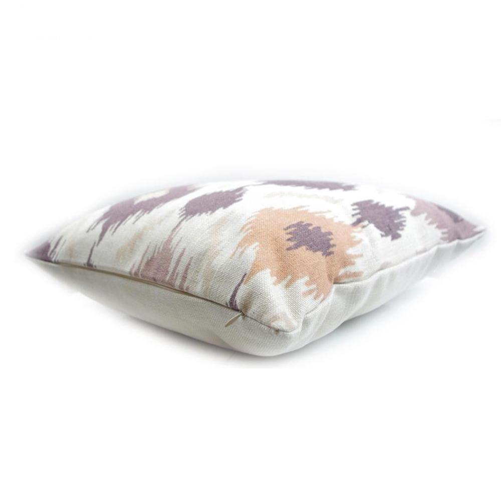 Digital Print Purple Peach Ikat Pattern Cushion Cover - Nordic Side - 