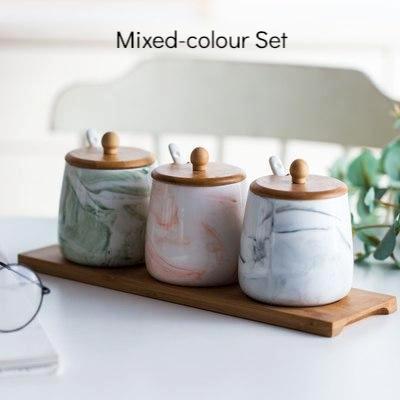 Marble Ceramic Spice Jar with Drawer – Nordic Abode