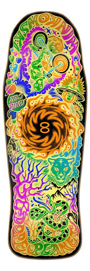 10.34in x 30.54in Winkowski Volcano Shaped Santa Cruz Skateboard Deck